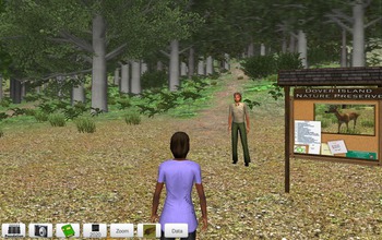 A screenshot from the EcoMUVE virtual forest module.